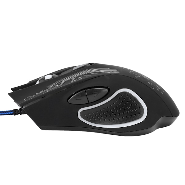 Kablet Mus LED Lysende 6 Tasters USB Hjemmekontor Gaming Universell Datatilbehør X11Svart