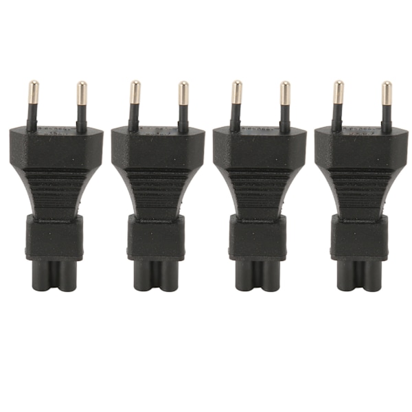 4 kpl EU-pistokeuros-uros-IEC320 C5 -virtapistokkeen sovitin 2,5A 250V Plug and Play -virtapistokkeen sovitin EU-pistoke 100‑250V