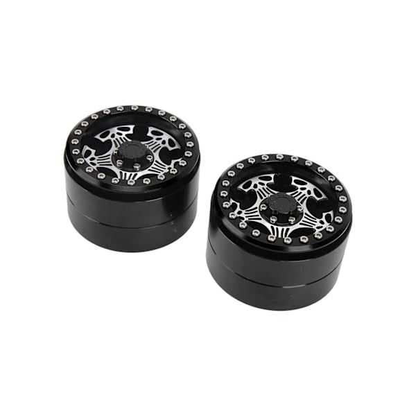 2 kpl 2,2 tuuman RC alumiini Beadlock vanteet 5-puolainen metalli navat Axial SCX10 1/10 RC Crawler autolle Musta