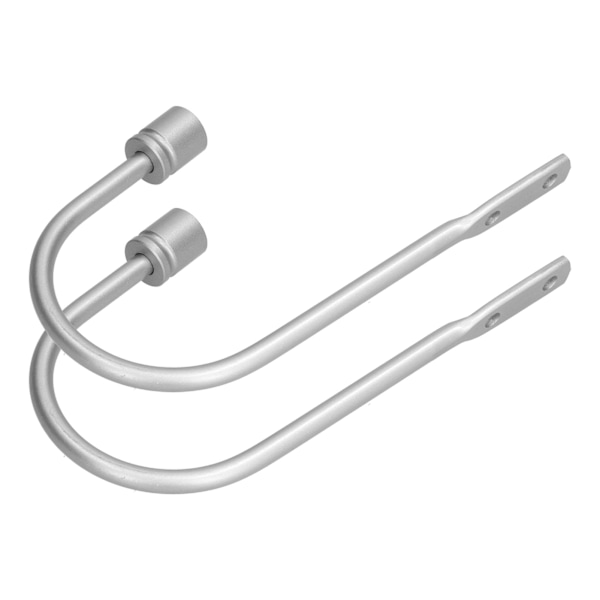 2 stk. gardinkrog i aluminiumlegering U-formet cylinder fastgjort gardinholdback til hjemmekontor soveværelse sølv