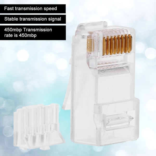 50 st Ethernet RJ45-kontakt Oskärmad Nätverk 8P8C-kontakt Modulär Plugg Kristallhuvud