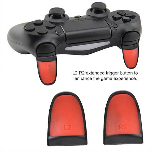 L2 R2 Förlängda Grepp Mjuka Kontrollförlängare Knappar Förlängning Trigger för PS4 (Röd)
