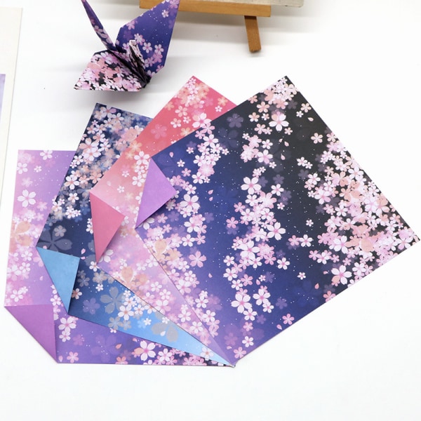 Origami-papper - 60 vikbara pappersark 15*15 cm - Japanskt körsbärsblommönster - för vikta kranar, blommor, flygplan, konst- och hantverksprojekt