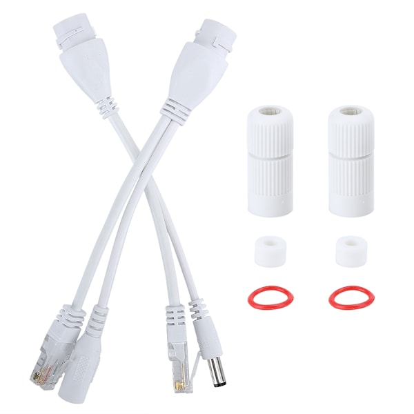 POE Adapterkabel Ikke-Standard Vanntett Injektor Splitter DC12V (Hvit)