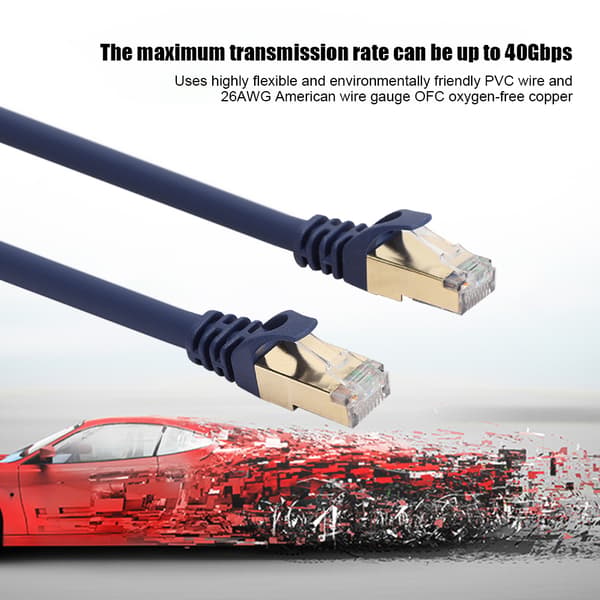 Netværkskabel Iltfrit Kobber 26AWG 2000Mhz til Computer Router Set Top Box 40Gbps (10 Meter)
