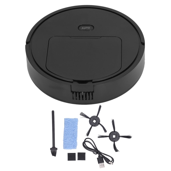 Smart Home fejerobot - 3-i-1 mopping, fejning og støvsugning - USB-opladning - Lav støj (40db) - 1 stk.