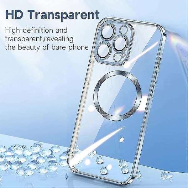 Magsafe Magnetic Case Compatible With Iphone 14 Pro Max/14 Pro/14 Plus/14, Transparent Silicone Lens Protector