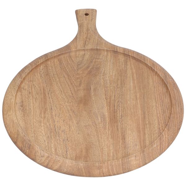 Tretallerken i tre, holdbar rund serveringsbrett med håndtak, brødmat, middagstallerken for restaurant, hotell