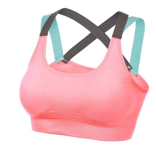 Sømløs Sports-BH for Kvinner, Trening, Yoga, Lav Innvirkning, Ryggstøtte, Komfortabel BH-Vest for Trening, Rosa, S