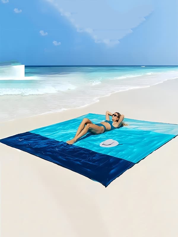 Compact Sand-Free Beach Mat | Quick Drying Lightweight for Picnics, Camping, Travel | Sandproof Portable Design