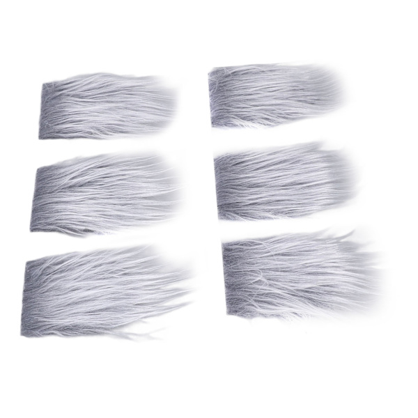 18 st Precut Gnome Beard Fluffig grå kostym flätskägg med träbollar för pysselpynt