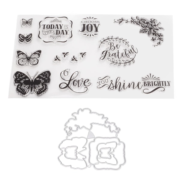 Klart Stempelsett Unik Form Dekorativ Transparent Mal Preging Kutte Die Sett for DIY Scrapbook Håndverk