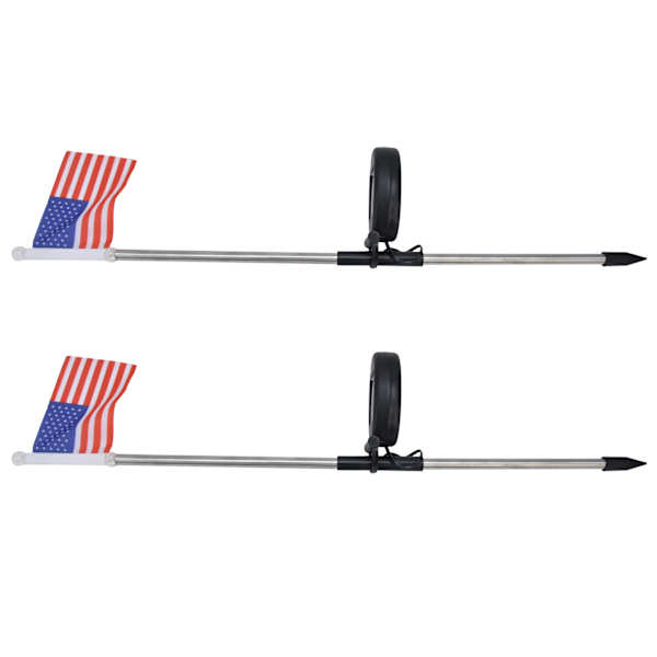 2 stk. solcelledrevet havelampe i form af det amerikanske flag til udendørs landskabsbelysning, hvidt lys