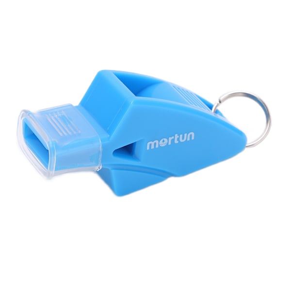 Whistle Plastic Crisp Sound Utomhus Whistle Basketball med snodd och Finger Clip Light Blue