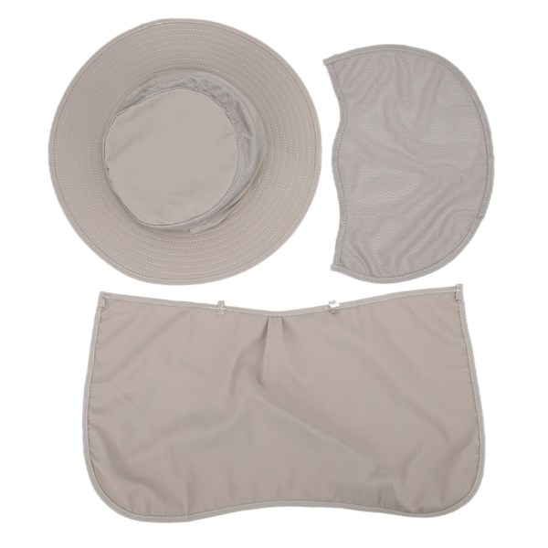 Fiskehat Nylon åndbar solhat med nakkeflap til mænd og kvinder lys grå