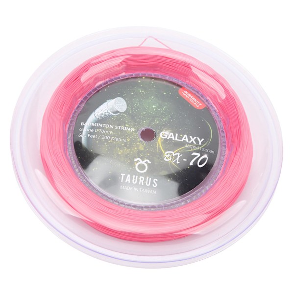 POWERTI BX70 Badminton Racketstrenger Høy Elastisk Nylon Badminton Racketstreng 0,7 mm Badmintonstreng 200m Spole Rosa