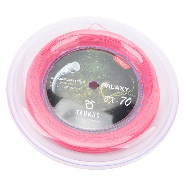 POWERTI BX70 Badmintonracketsträngar Hög Elastisk Nylon Badmintonracketsträng 0,7mm Badmintonsträng 200m Rulle Rosa