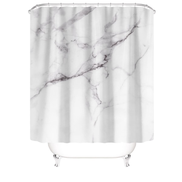Duschdraperi med öglatyg, marmor, vattentät, tvättbar, mögelsäker, print, 180 x 200 cm