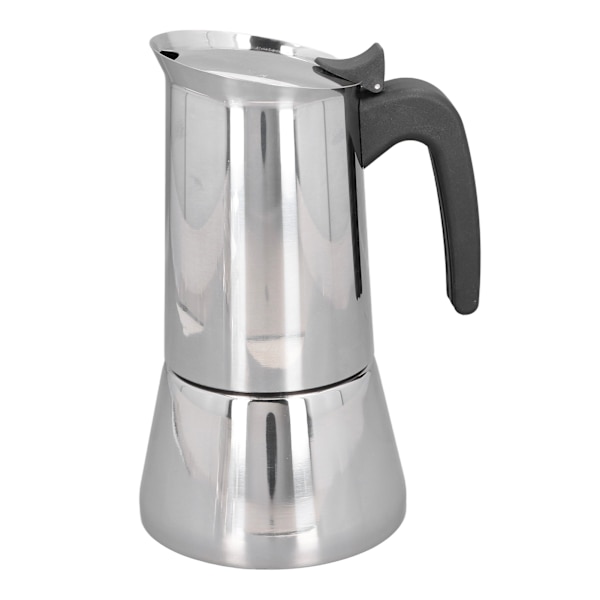 Moka-kanna för spishäll i rostfritt stål 430, 4 koppar, bärbar kaffebryggare för induktionshällar