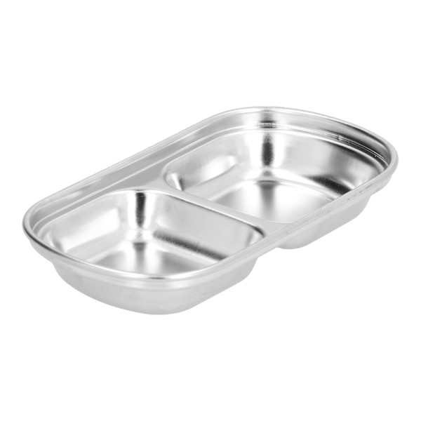 Krydderiskål i rustfrit stål, fortykket hotpot-sauce, opdelt gitter, snackskål til kantine, 2 gitre