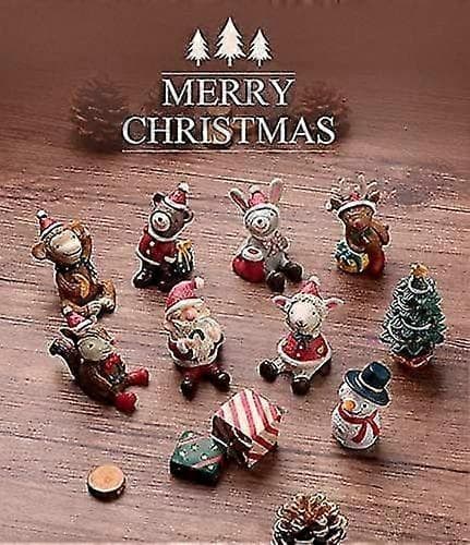 Festlige Mini Resin Ornament, Julebordsdekoration, Søde Hjorte-Tema Julehåndværk