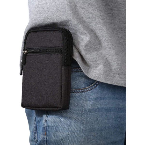 Universal belteklips-veske, 6,3 tommers denim Casual Bag Fotturer for menn Bæreveske Shell Bag Belteklips-lomme med flere spenne lommebok