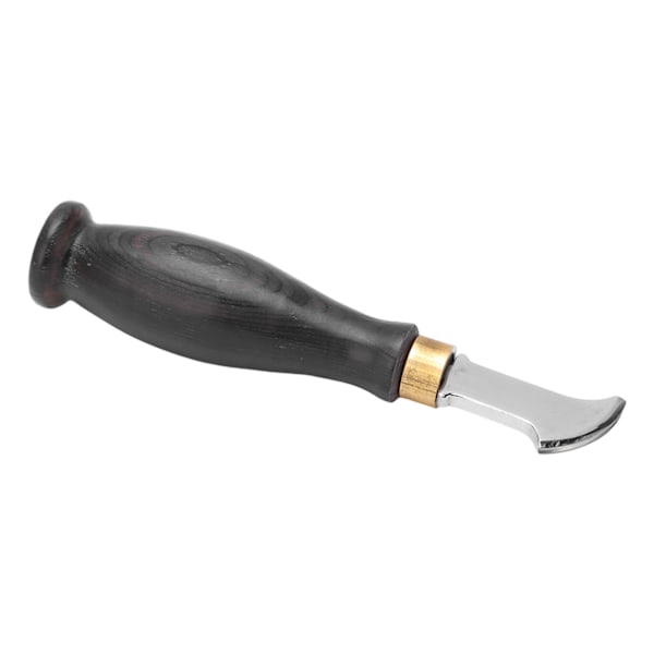 Läderpressare Ergonomisk Design 304 Rostfritt Stål Sandelträhandtag Polerad Läderremsa Skärare 2,5 mm