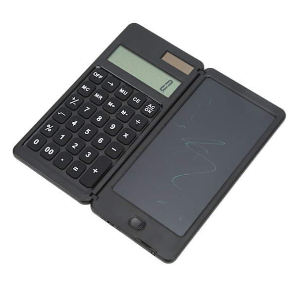 Lommeregner Notesblok 10-cifret Display Dobbelt Strømforsyning 128g Multifunktionel Solar Folde Lommeregner til Kontor Skole Hjem
