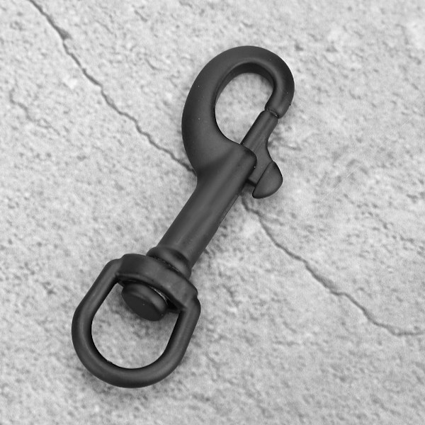 316 rustfritt stål enkelthode krok Swivel Eye Snap Scuba Diving Accessory (75MM, svart)