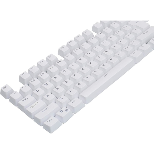 White-Universal 104 Keyset Keycap ABS Fargerikt bakgrunnsbelyst erstatningsnøkkeldeksel for mekanisk tastatur
