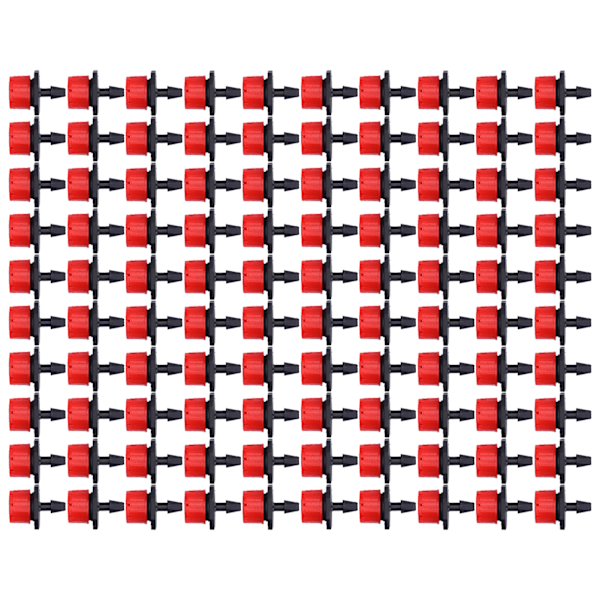100 stk 8-huls drypvandingsemitter justerbar drypvandingssprinkler til have drivhus gårdsplads rød