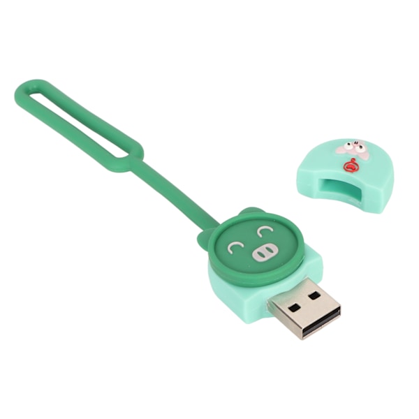 USB2.0 U-levy, tukee kuumakytkentää ja Plug and Play -toimintoa, erittäin vakaa, vihreä porsas-ulkonäkö, piirretty USB-tikku, USB-muistitikut 128 Gt