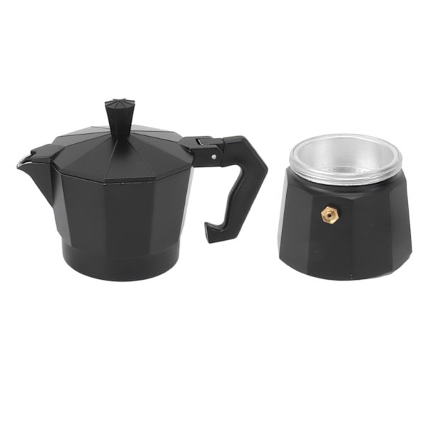 Komfur Moka Pot Italiensk Håndbrygget Kaffemaskine Aluminiumlegering Køkken DIY Tilbehør Sort 150ml