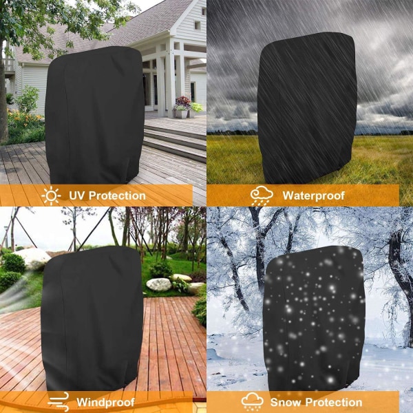 2 kpl kokoontaitettava lepotuolin cover (musta, 71*34*110cm), puutarhatuolin tuulilasi, puutarhatuolin cover
