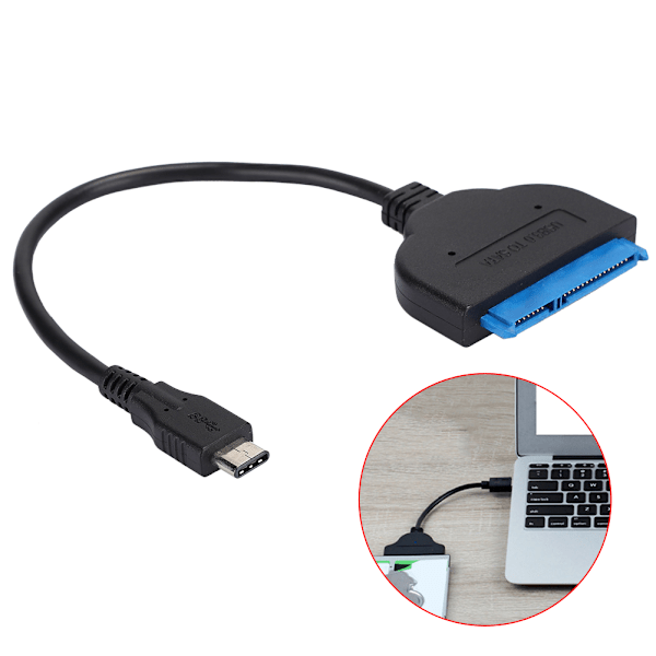 Tietokonetarvikkeet USB3.0 -sovitinkaapeli datakaapeli SATA3.0-kiintolevylle SSD / 2,5 tuuman HDD
