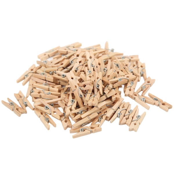 100 stk Mini Klesklyper i Tre Ubehandlet Solid Holdbar Bred Anvendelse Klesklyper Bildeklips