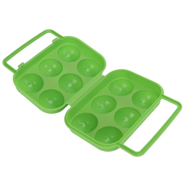Bærbar eggoppbevaringsveske ABS 6-gitter eggboks for utendørs innendørs eggoppbevaring Grønn