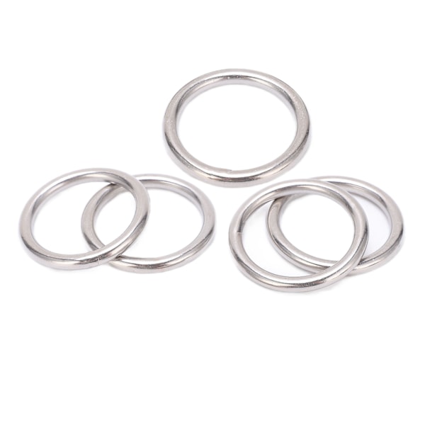 5 stk 304 rustfrit stål runde O-ringe til flere formål sømløs svejsning O-ring til yogaringer Hængekøje sejlads dykning 5x35 mm