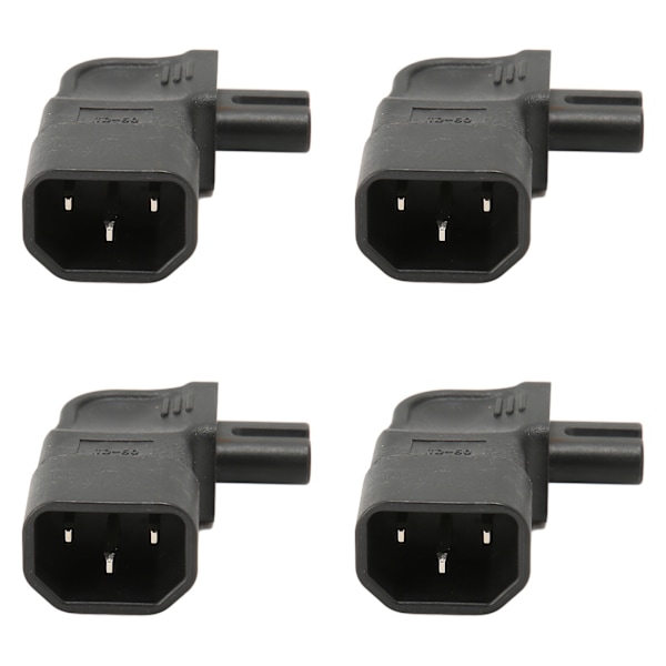 4 st IEC320 C14 till IEC320 C7 strömadapter 90 grader Han C14 till Hon C7 strömuttag Adapter för PDU chassi UPS uttag