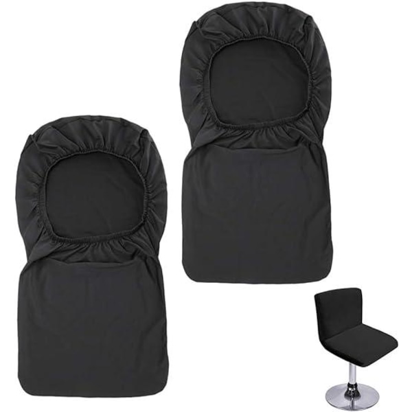 2 pakke svarte barkrakktøfler (uten stoler), med ryggtrekk for korte roterbare spisestuestoler, strekkstoltrekk, ryggstol, barkrakk