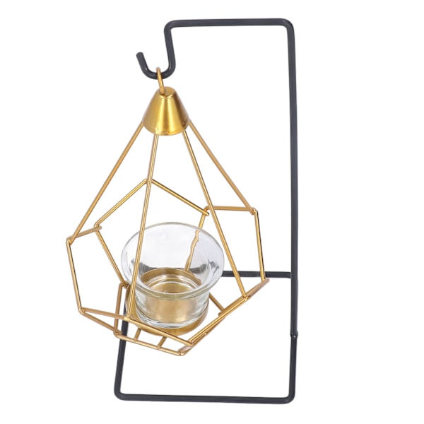 Guld Ljusstake Hållbar Metall Glas Elegant Romantisk Atmosfär Brett Använd Metall Ljusstake för Hem Kontor Bar