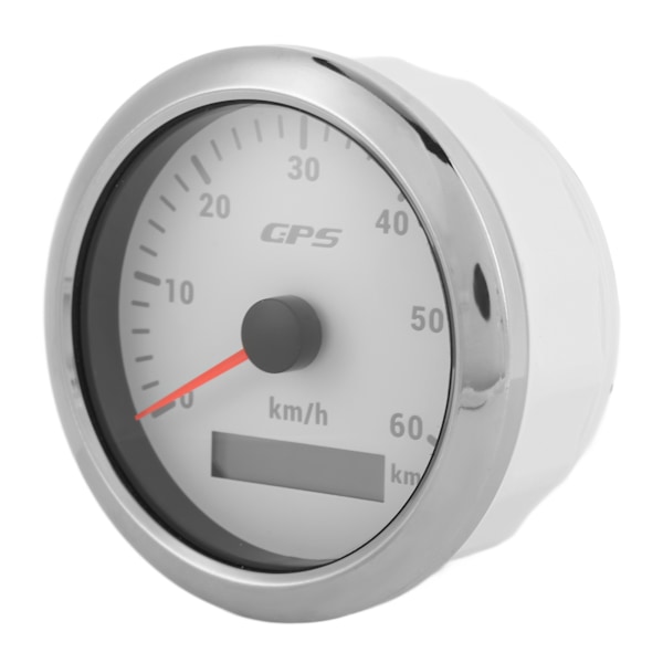 85mm GPS-hastighetsmätare 0‑60KM/H LCD-display med kilometerräknare och justerbar bakgrundsbelysning för bilar, båtar 9‑32V DC Vit