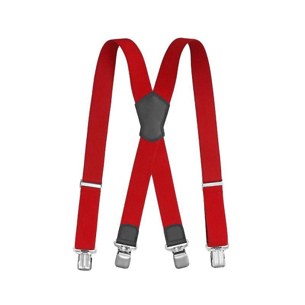 Justerbare, ekstra sterke brede røde elastiske seler for menn med 4 X-formede klips
