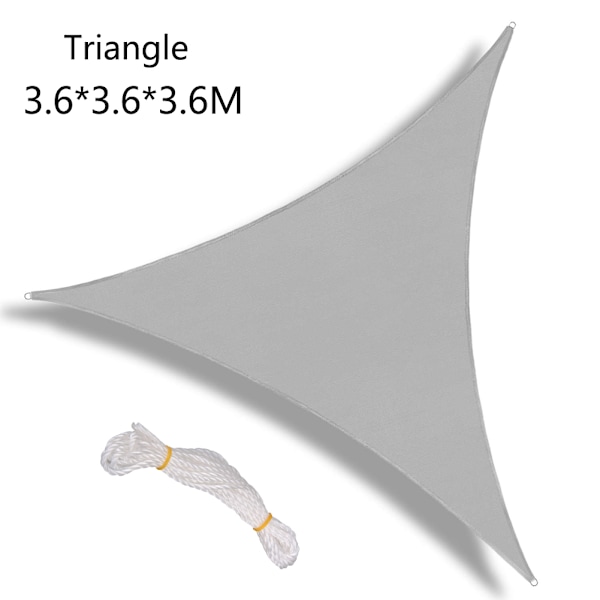 Sail Shade Polyester Oxford Duk UV Block Grå Solskydd Segel för uteplats Bakgård Park Lekplats Gräsmatta 12x12x12ft