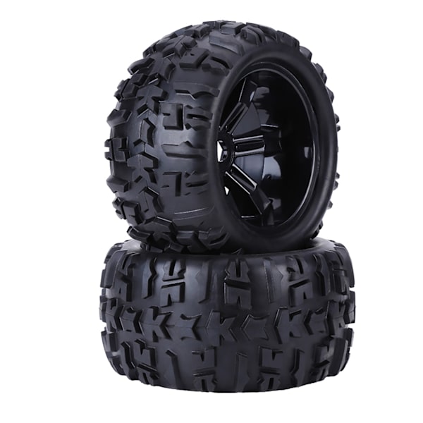 4st/set Gummi däck och plastnav Hjulfälgar tillbehör för 1/8 RC lastbilsbil