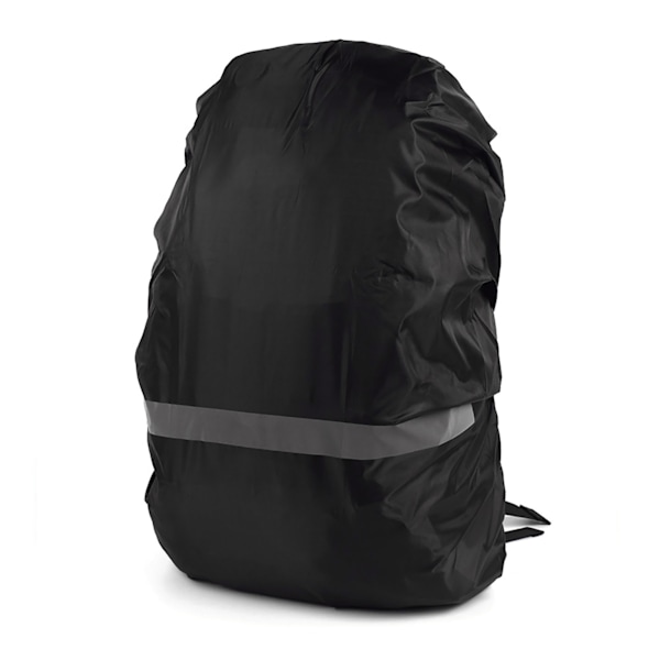 Ryggsäcksregnöverdrag med reflekterande band Vattentätt Repskydd Utomhus Ryggsäcksdammskydd Svart XL Storlek för 60‑70L