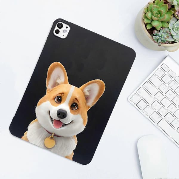 Case for iPad Pro 11 (2024) Pattern Print Slim TPU Tablet Protective Case - Corgi