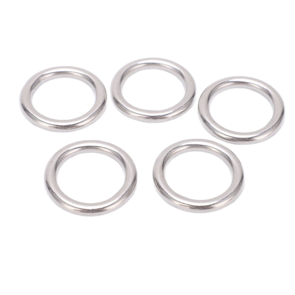 5 stk 304 rustfritt stål, runde O-ringer, sømløs, sømløs metall O-ring for seiling, dykking, 5x25 mm