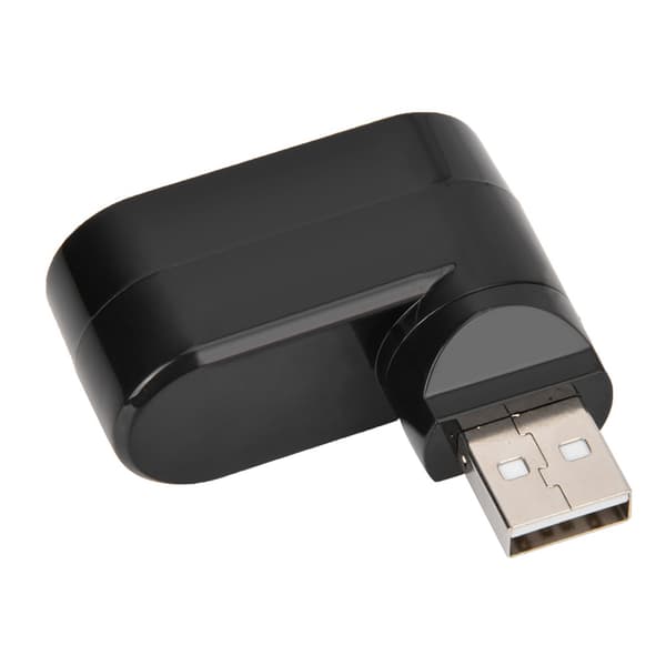 USB Hubs Porte USB 2.0 Mini Roterende Splitter Adapter Hub til PC Notebook Laptop Sort