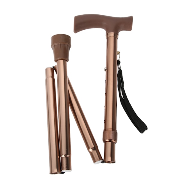 Legerbar Foldbar Ældre Sikkerhedsvandring Stok Guide Blind Stok Krykke Bronze Justerbar Længde